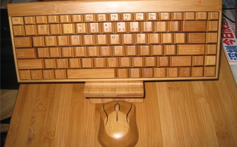 竹制無線藍牙鍵盤、鼠標套裝 