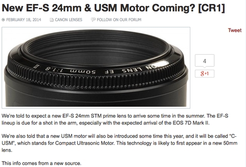 佳能將發(fā)布單反相機EOS 7D Mark II