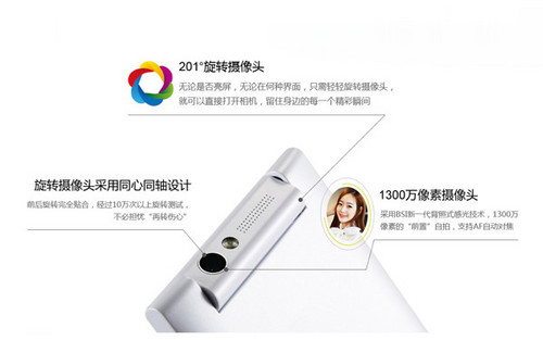 金立ELIFE E7 Mini采用201°可旋轉攝像頭
